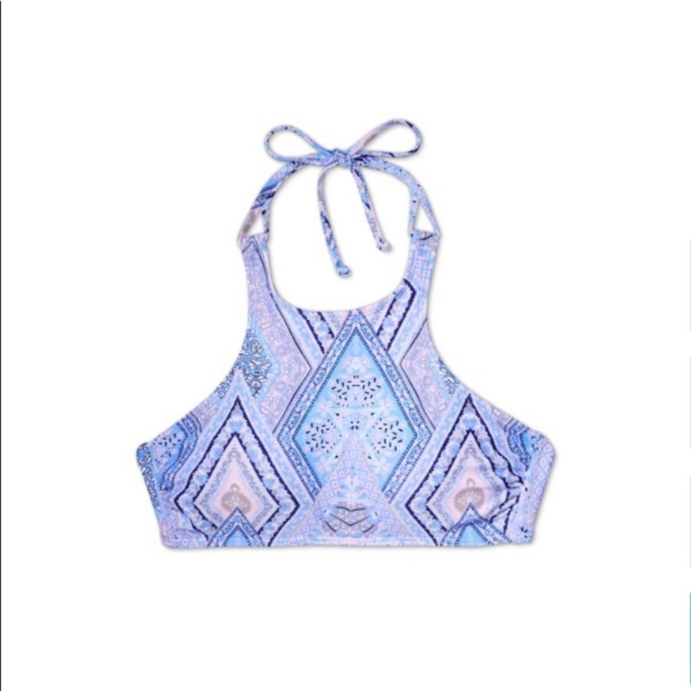 Xhilaration High Neck Bikini Top Paisley Mosaic M